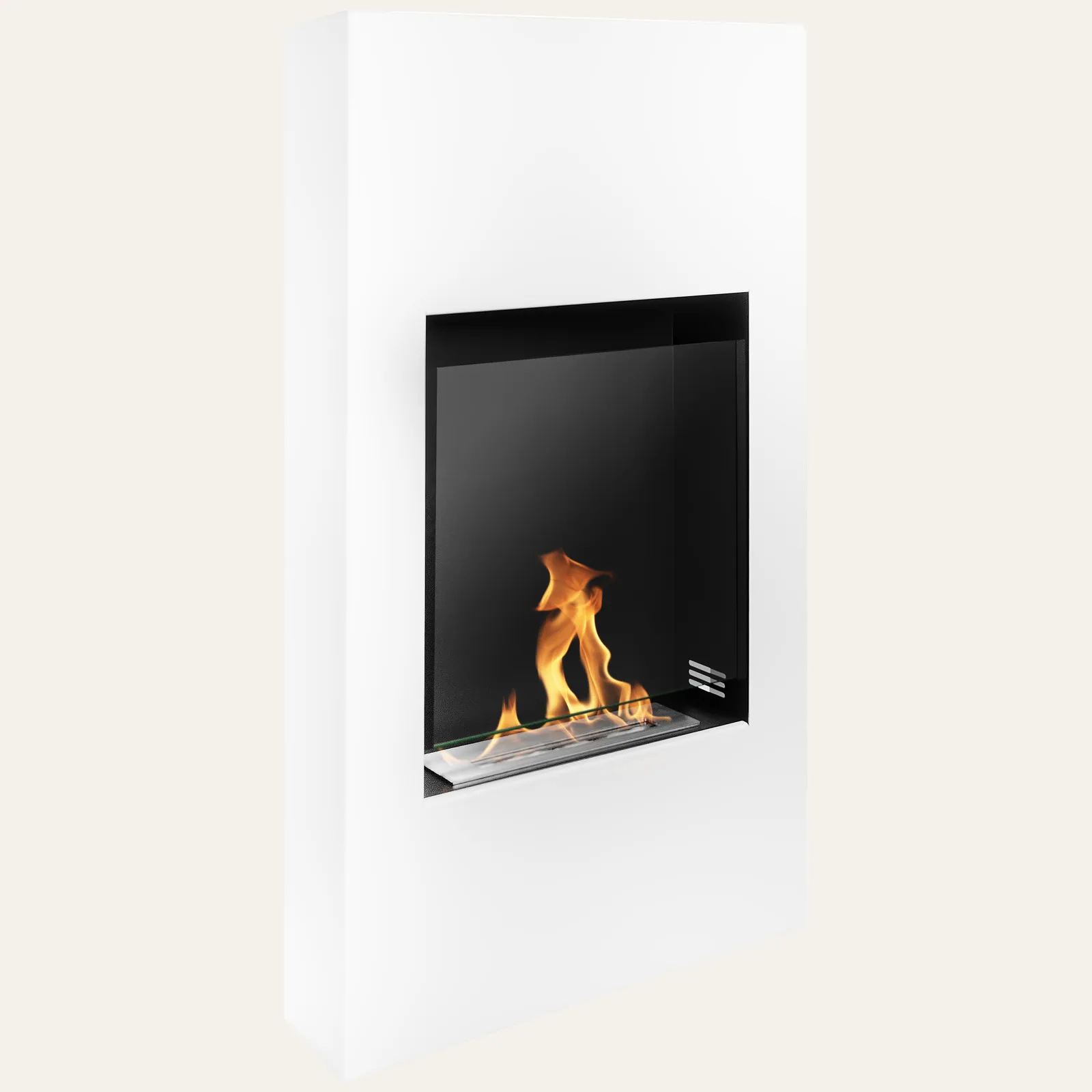 Modern Freestanding Bioethanol Fireplace – White