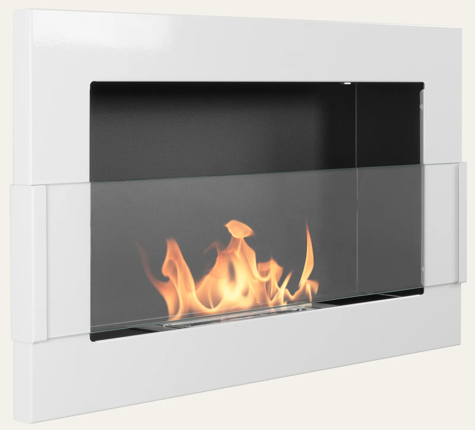 650 Wall Mounted Bioethanol Fireplace – White gloss